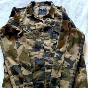 Camouflage denim jacket by Denim & Flower large